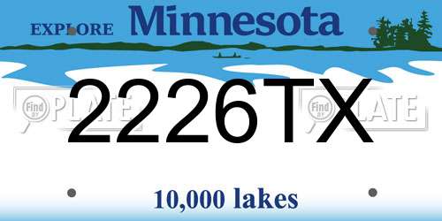 2226TX Minnesota License Plate