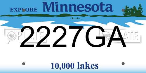 2227GA Minnesota License Plate