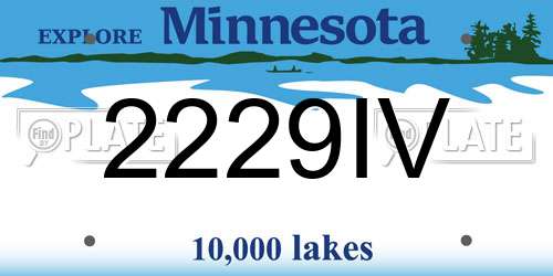 2229IV Minnesota License Plate
