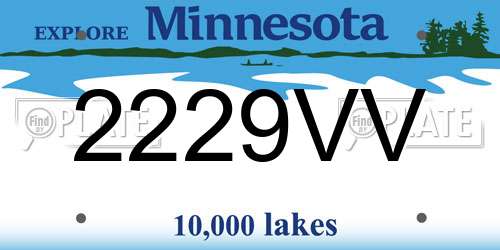2229VV Minnesota License Plate