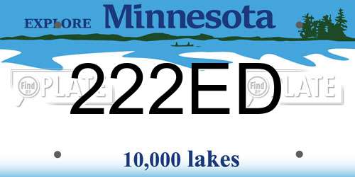 222ED Minnesota License Plate