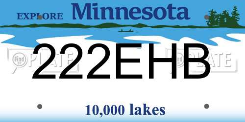 222EHB Minnesota License Plate