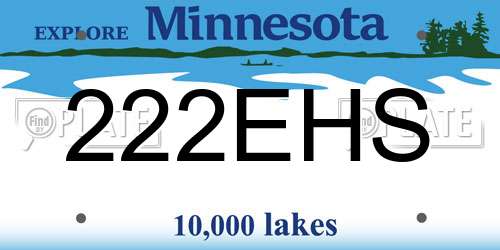 222EHS Minnesota License Plate