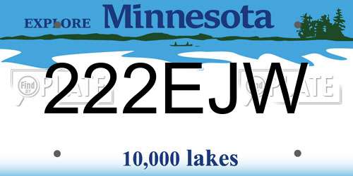 222EJW Minnesota License Plate