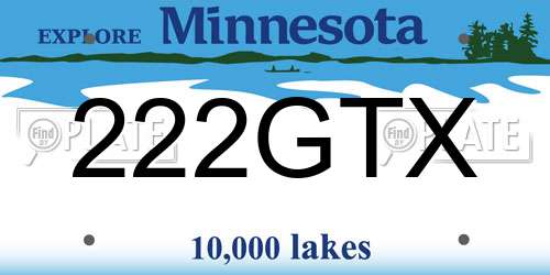 222GTX Minnesota License Plate