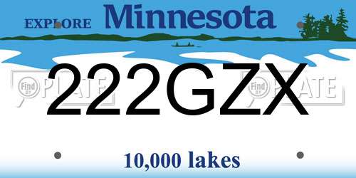 222GZX Minnesota License Plate
