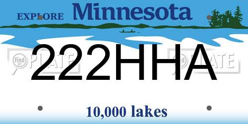 222HHA Minnesota License Plate