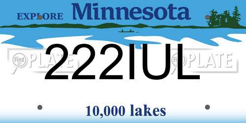 222IUL Minnesota License Plate