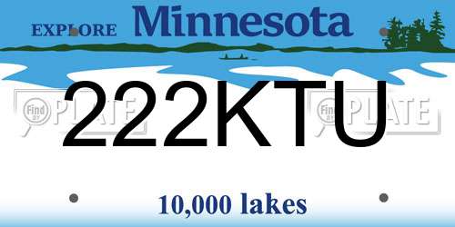 222KTU Minnesota License Plate