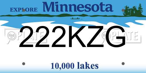 222KZG Minnesota License Plate
