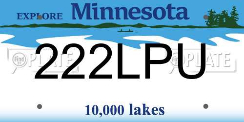 222LPU Minnesota License Plate