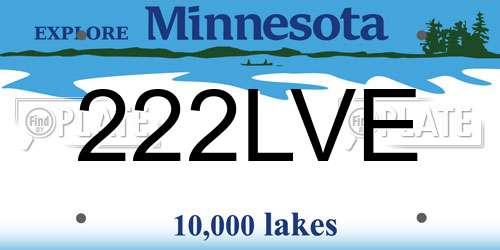 222LVE Minnesota License Plate