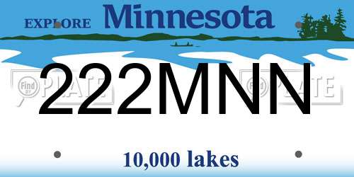 222MNN Minnesota License Plate