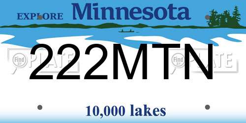 222MTN Minnesota License Plate