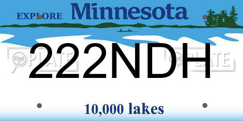222NDH Minnesota License Plate