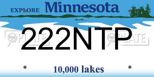 222NTP Minnesota License Plate