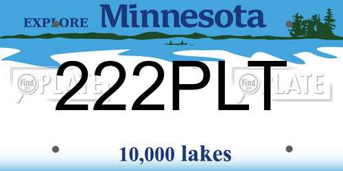 222PLT Minnesota License Plate