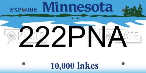 222PNA Minnesota License Plate