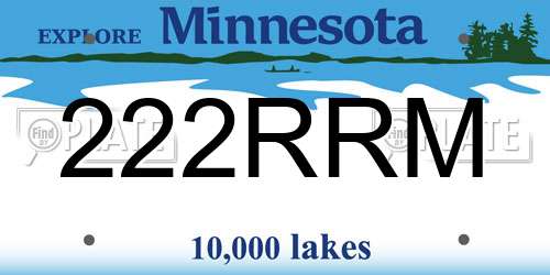222RRM Minnesota License Plate