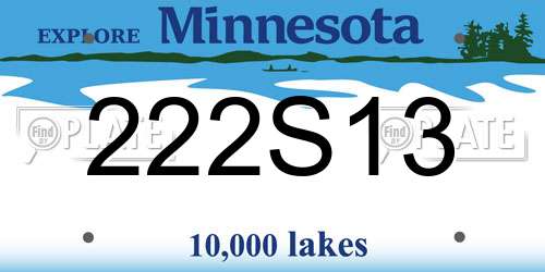 222S13 Minnesota License Plate