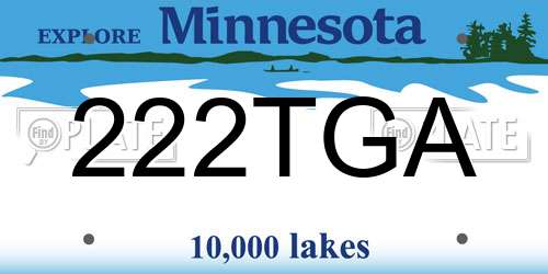 222TGA Minnesota License Plate