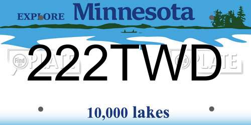 222TWD Minnesota License Plate