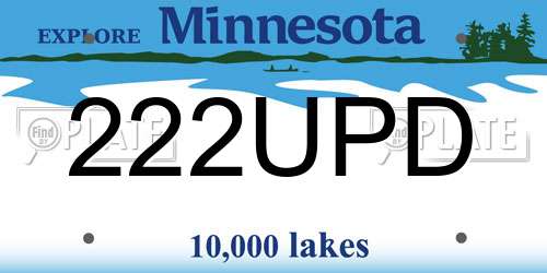 222UPD Minnesota License Plate