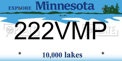 222VMP Minnesota License Plate