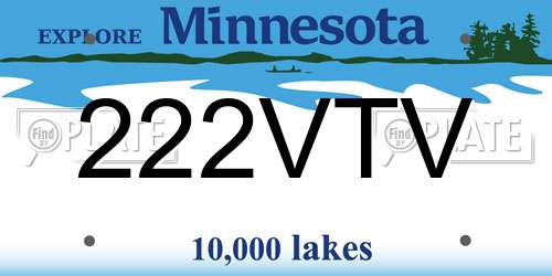 222VTV Minnesota License Plate