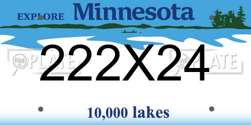 222X24 Minnesota License Plate
