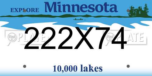 222X74 Minnesota License Plate