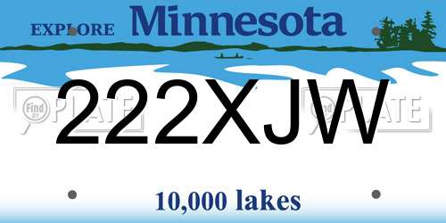 222XJW Minnesota License Plate