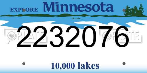 2232076 Minnesota License Plate