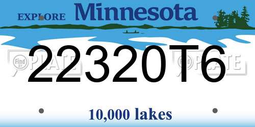 22320T6 Minnesota License Plate