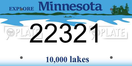 22321 Minnesota License Plate