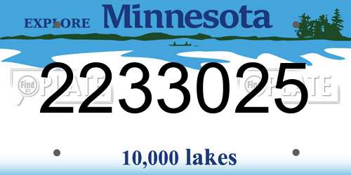 2233025 Minnesota License Plate