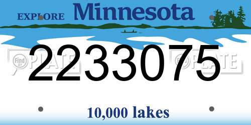 2233075 Minnesota License Plate