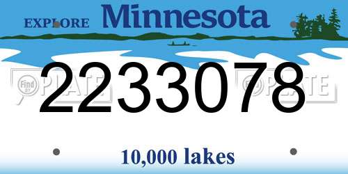2233078 Minnesota License Plate