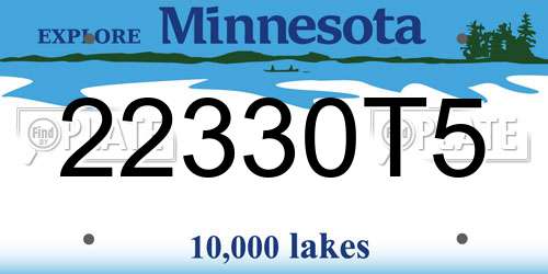 22330T5 Minnesota License Plate