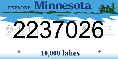 2237026 Minnesota License Plate