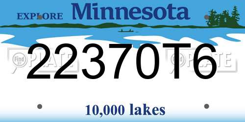 22370T6 Minnesota License Plate