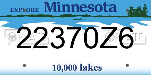 22370Z6 Minnesota License Plate