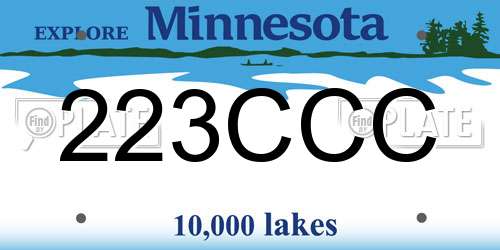 223CCC Minnesota License Plate
