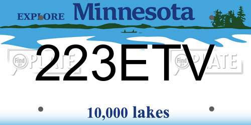 223ETV Minnesota License Plate
