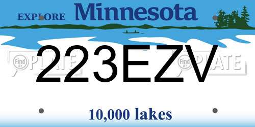 223EZV Minnesota License Plate