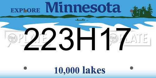 223H17 Minnesota License Plate