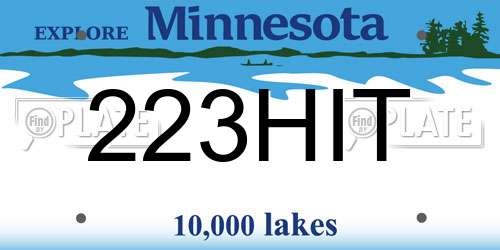 223HIT Minnesota License Plate