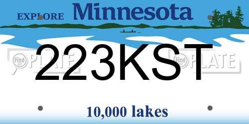 223KST Minnesota License Plate