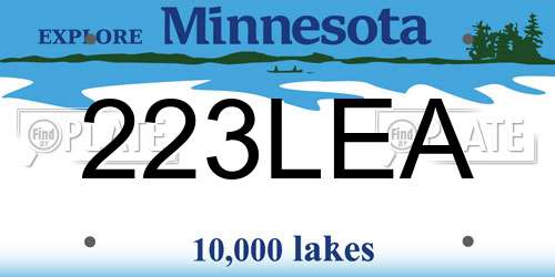 223LEA Minnesota License Plate