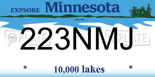 223NMJ Minnesota License Plate